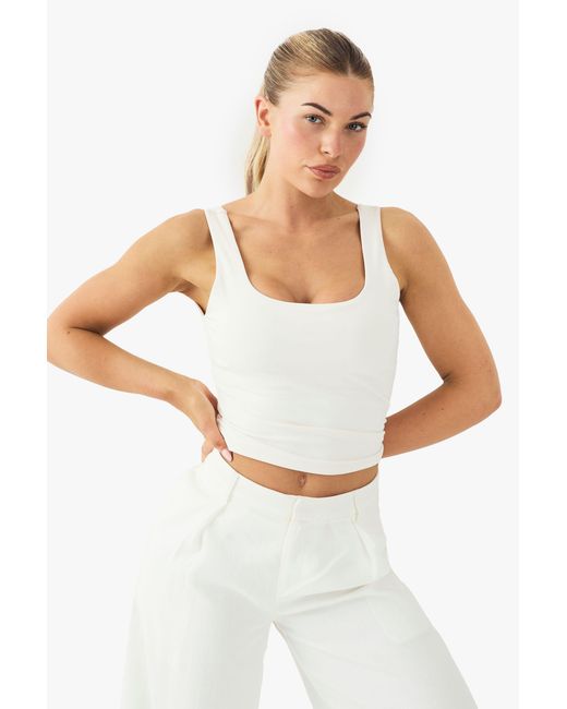 Boohoo White Buttery Soft Built