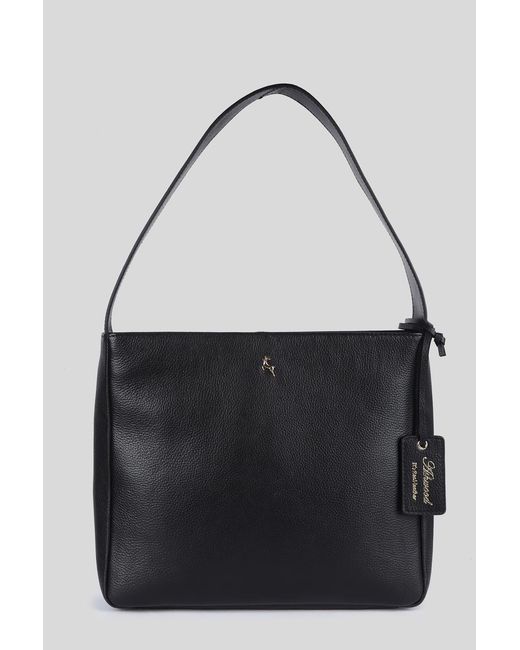 Ashwood Leather Black 'Capolavoro Veneziano' Real Hobo Shoulder Bag