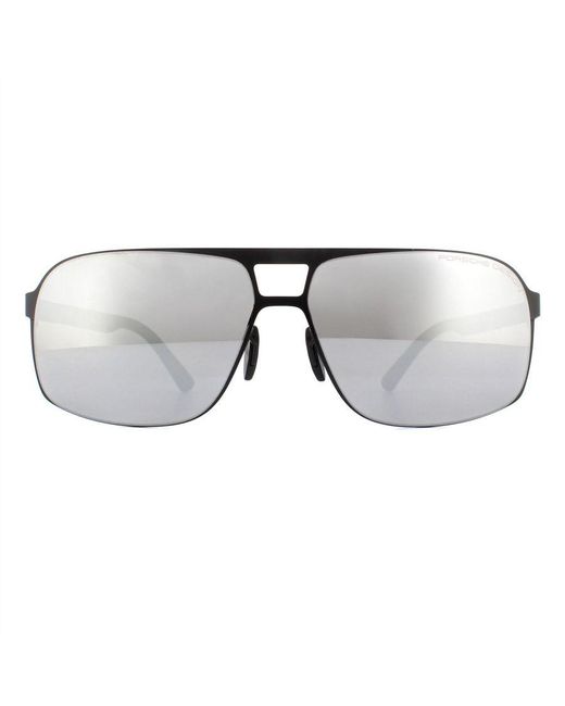 Porsche Design Gray Sunglasses P8579 B Mercury Mirror Metal for men