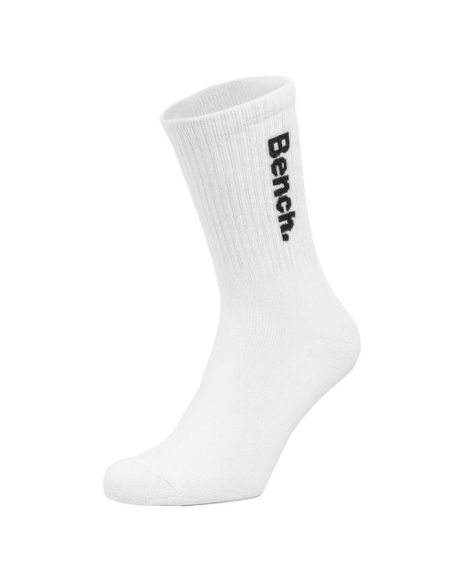 Bench White 5 Pairs Crew Cotton Socks for men