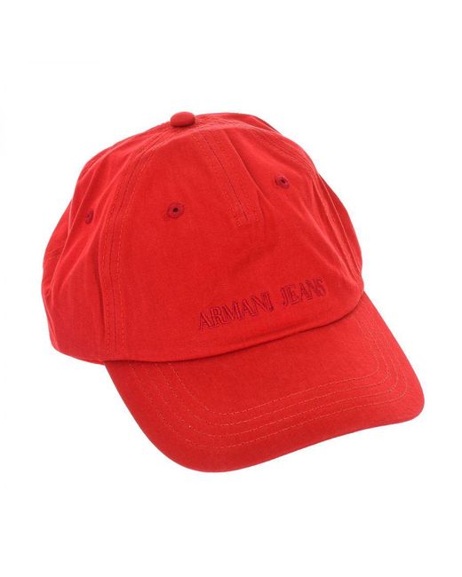 Armani Red Adjustable Cap With Clasp 934513-cc784 Man Cotton for men
