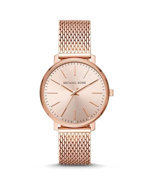 Michael Kors Metallic Pyper Monochrome Mesh Bracelet Watch