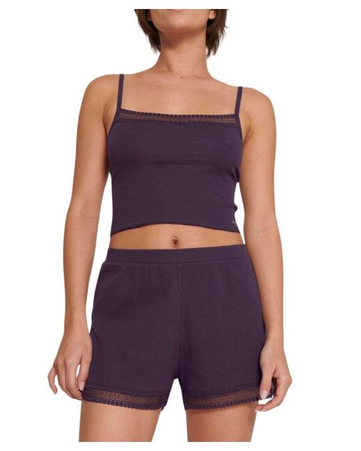 Sloggi Purple Go Ribbed Crop Top
