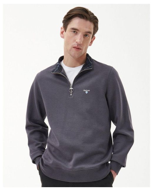 Barbour Blue Bradbury Half-zip Sweatshirt for men