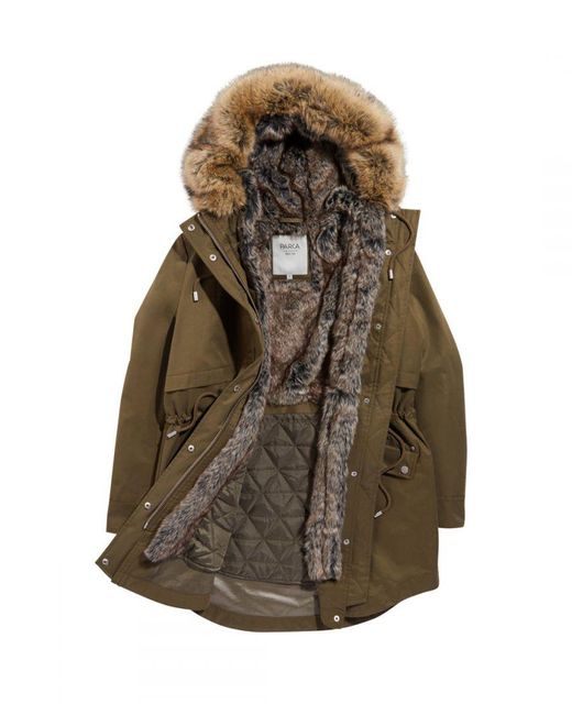Parka London Brown Caversham Long-length Faux Fur Aka The Two-in-one