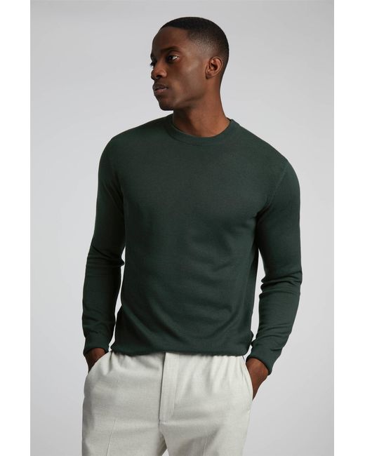 Limehaus Green Long Sleeve Crew Neck Plain Top for men