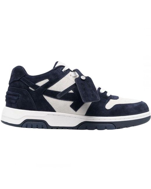 Off-White c/o Virgil Abloh Out Of Office Navy Blue Suede Sneakers voor heren