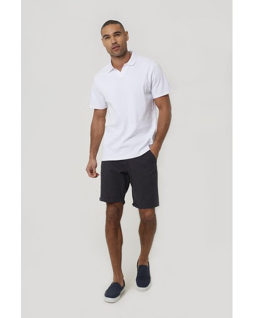 Brave Soul White Trophy Neck Polo Shirt for men
