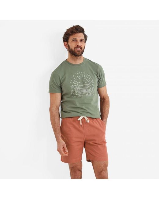 TOG24 Green Loredo Shorts Washed Cotton for men