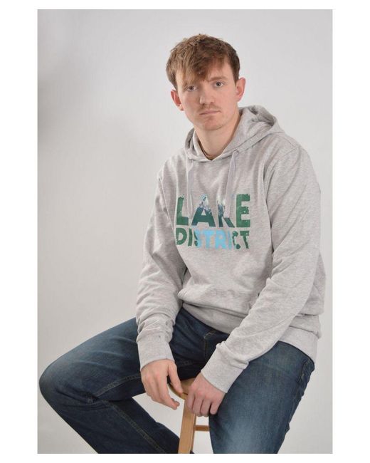 Mountain Warehouse Gray Cotton Graphic Hoodies for men
