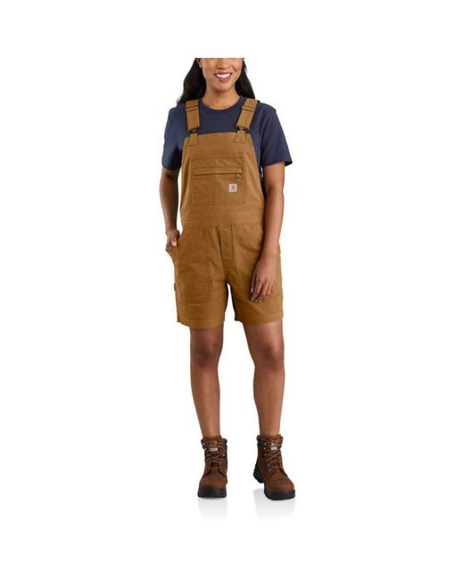 Carhartt Brown Rugged Flex Relaxed Fit Shortall Overalls