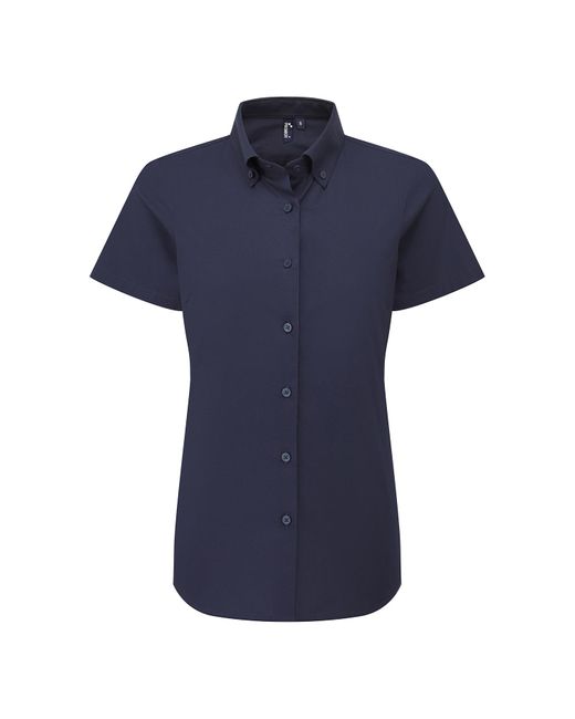 PREMIER Blue Ladies Supreme Oxford Short-Sleeved Formal Shirt
