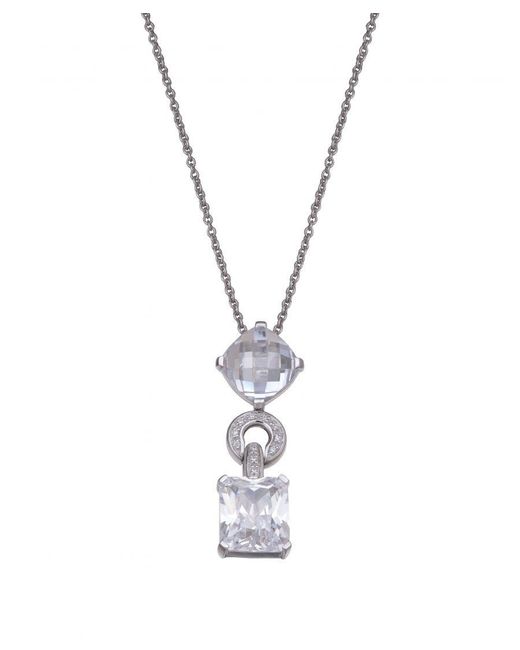 Orphelia Metallic 925 Sterling Set: Chain-Pendant + Earrings
