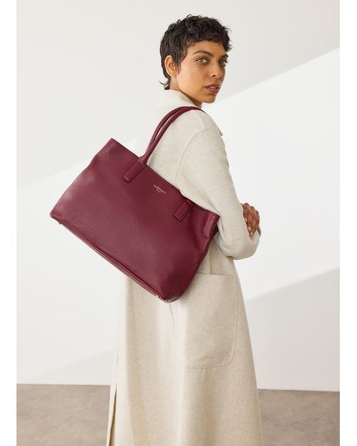 L.K.Bennett Purple Lillian Tote, Burgundy