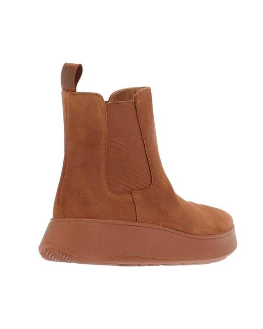 Fitflop Brown Fit Flop /Ladies F-Mode Suede Flatform Chelsea Boots