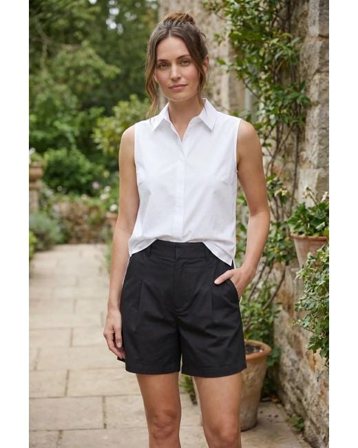 Benetton Green Pure Cotton Pleat Front Shorts