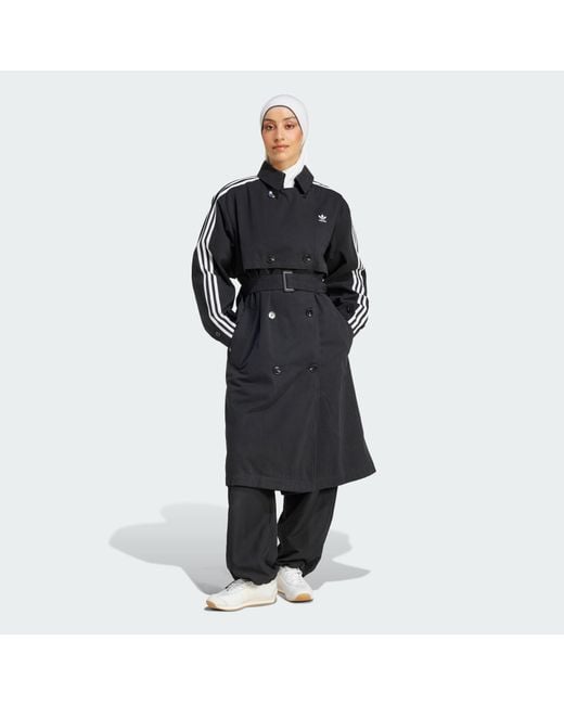 Adidas Originals Black Adicolor Trench Coat Twill