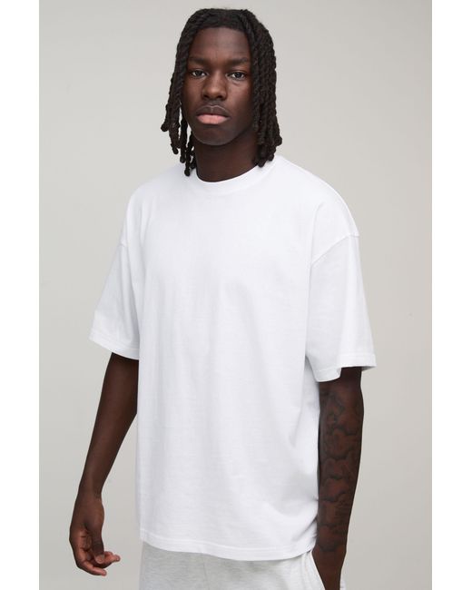 BoohooMAN White Basic Oversized Crew Neck T-Shirt for men