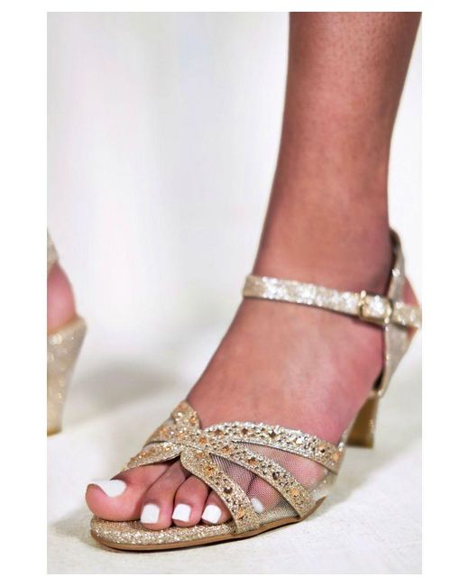 Where's That From White Jillian Diamante Mesh Strappy Heel