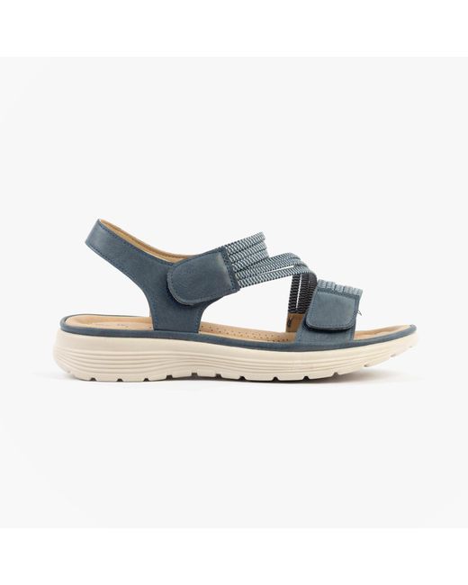 Dr Keller Blue Gina Sandals Textile