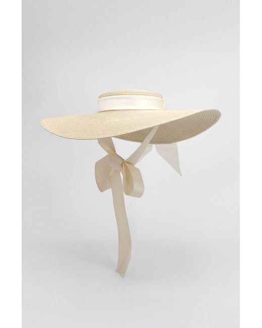Karen Millen Natural Satin Bow Detail Large Fascinator