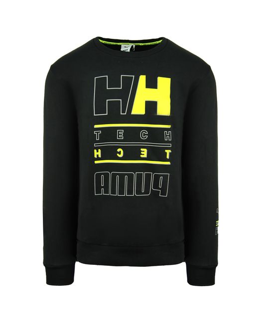 PUMA Black X Helly Hansen Long Sleeve Crew Neck Graphic Sweatshirt 598284 01 Cotton for men