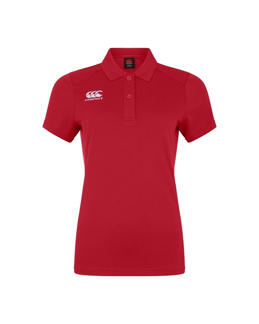 Canterbury Red Ladies Club Dry Polo Shirt (Flag)