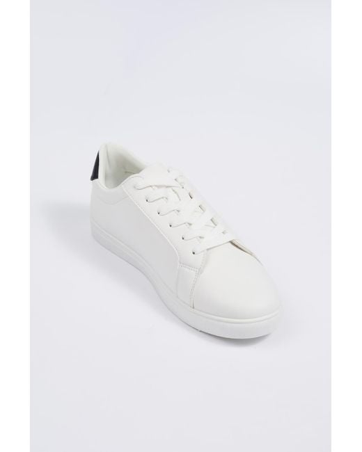 Brave Soul White Pu Lace Up Trainers for men