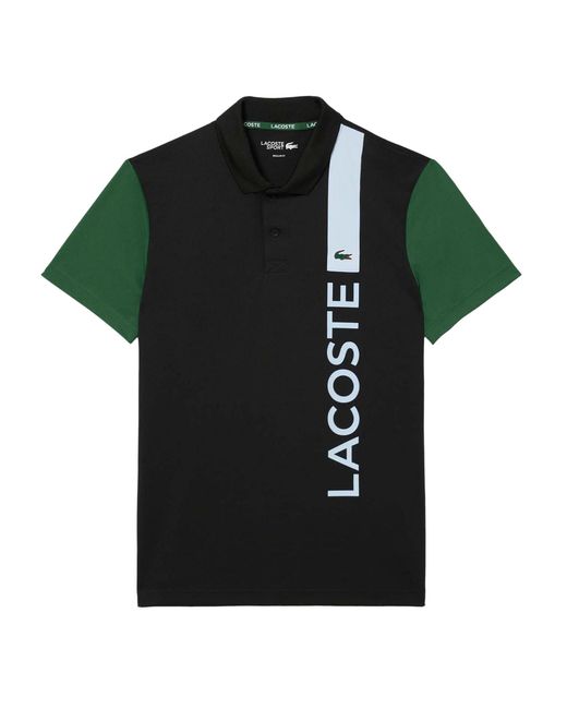 Lacoste Green Dry Print Branding Tennis Polo Shirt for men