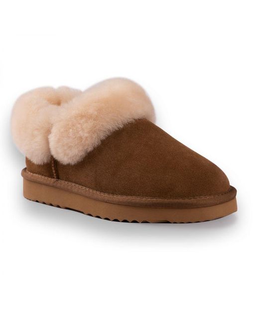 Aus Wooli Brown Australia Sheepskin Wool Coogee Traditional Ankle Slippers