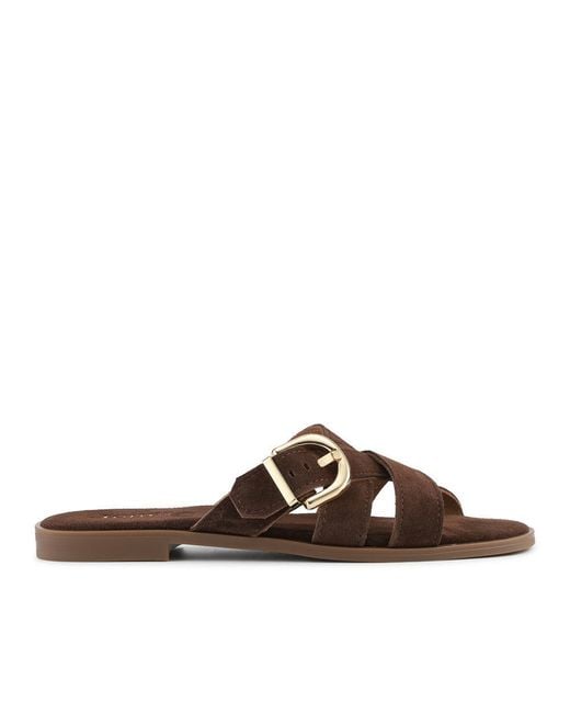 Jones Bootmaker Brown Hylda Smart Suede Leather Mules