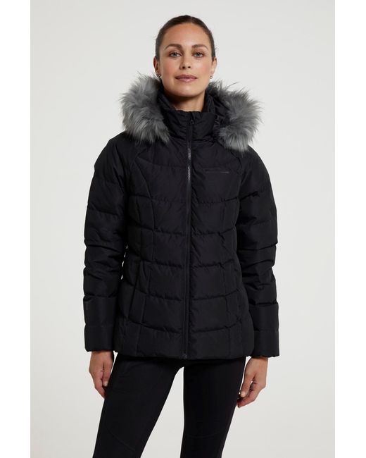Mountain Warehouse Blue 'Isla' Short Extreme Down Jacket Water Resistant Warm Parka Winter Coat