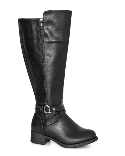 Evans Black Extra Wide Fit Dixon Tall Boots
