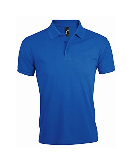 Sol's Blue Prime Pique Plain Short Sleeve Polo Shirt (Royal) for men
