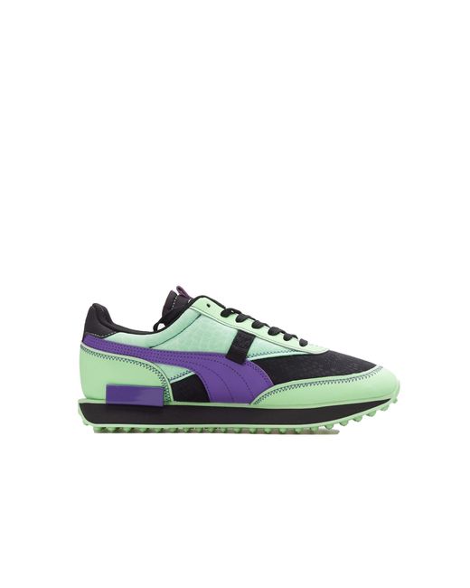 PUMA Green Future Rider Lace-Up Synthetic Trainers 374036 01 for men
