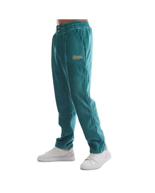 Avirex Green Cypress Ribbed Straight Track Pants for men