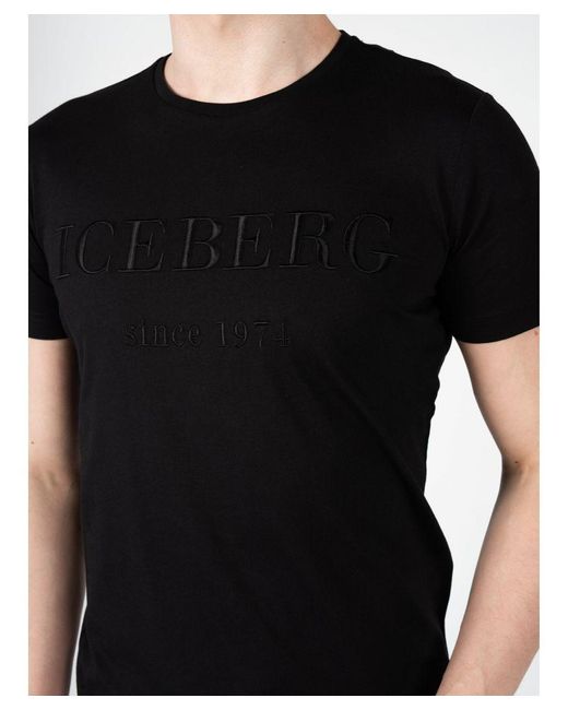 Iceberg T-shirt C-neck Mannen Zwart in het Black voor heren