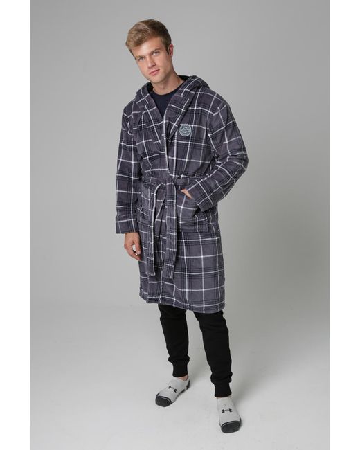 Tokyo Laundry Gray Check Print Dressing Gown for men