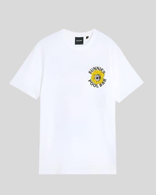 Lyle & Scott White Sunnies Pool Bar Graphic T-Shirt for men