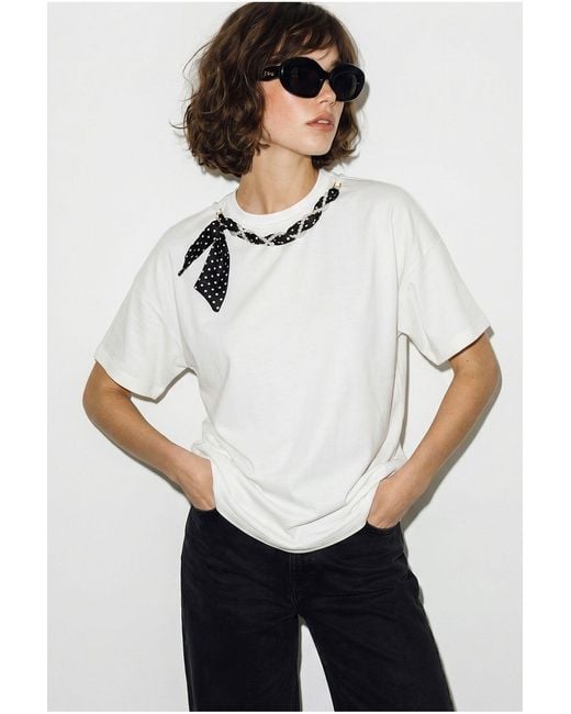 Bianco Lucci White Cotton Elastane T-Shirt
