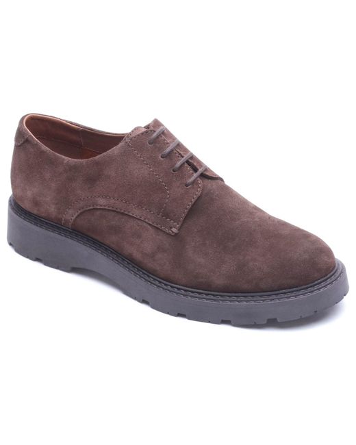 Base London Brown Vector Leather Lace-Up Shoes for men