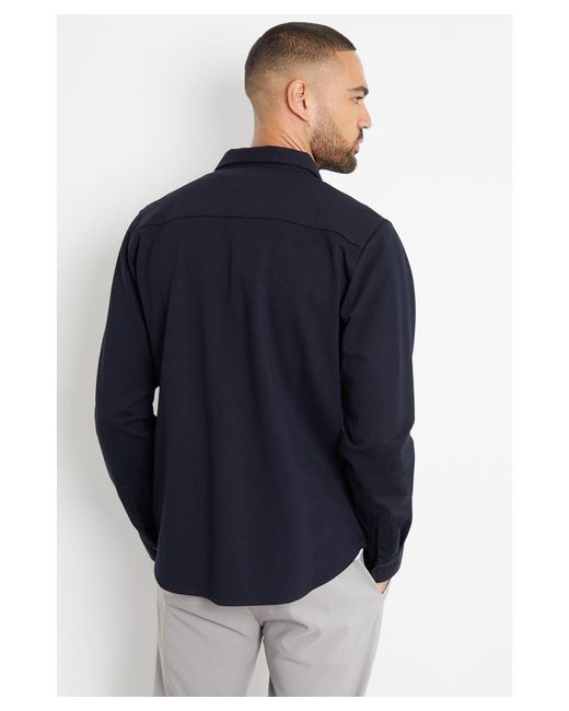 Threadbare Blue 'Southside' Luxe Jersey Knit Long Sleeve Shirt for men