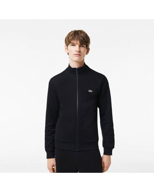 Lacoste Blue Regular Fit Brushed Fleece Sweatshirt With Zipper for men