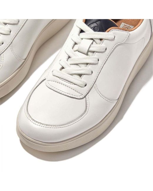 Fitflop 's Fit Flop Rally Leather Panel Trainers In White Navy
