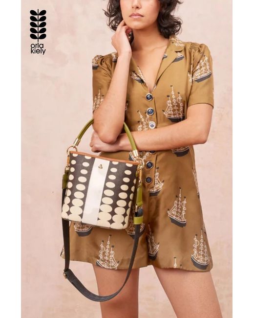 Orla Kiely Brown Smile Sling Crossbody