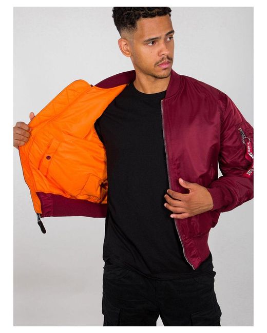 Alpha Industries Red Ma-1 Bomber Jacket for men