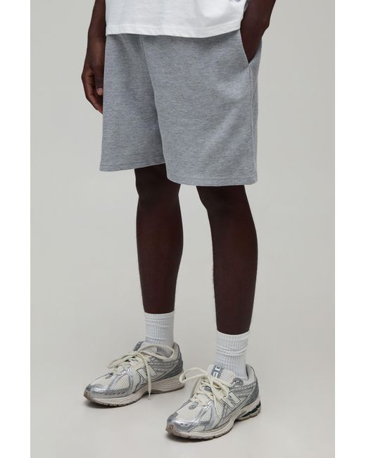 BoohooMAN Gray 2 Pack Waffle Baggy Shorts for men