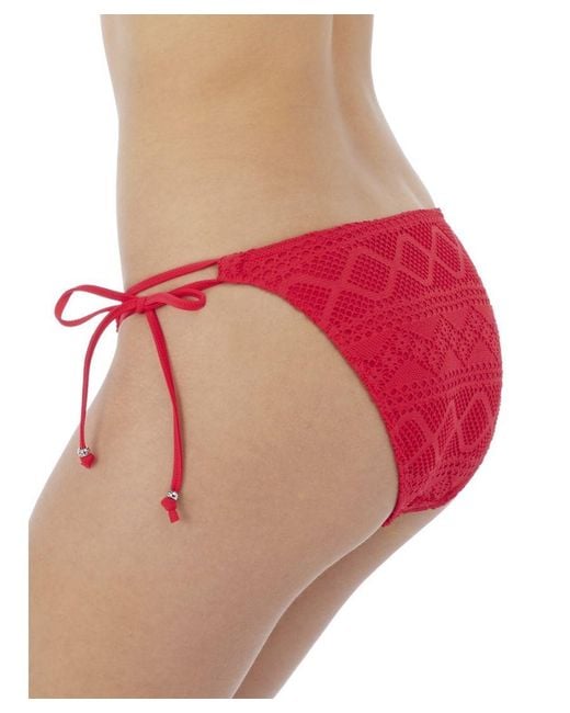 Freya Red Sundance Tie Side Bikini Brief