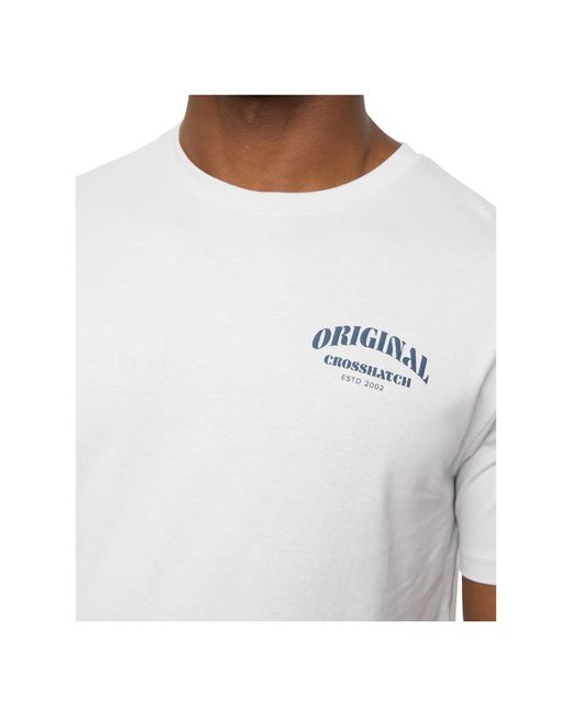 Crosshatch White Labstock T-Shirt Cotton for men