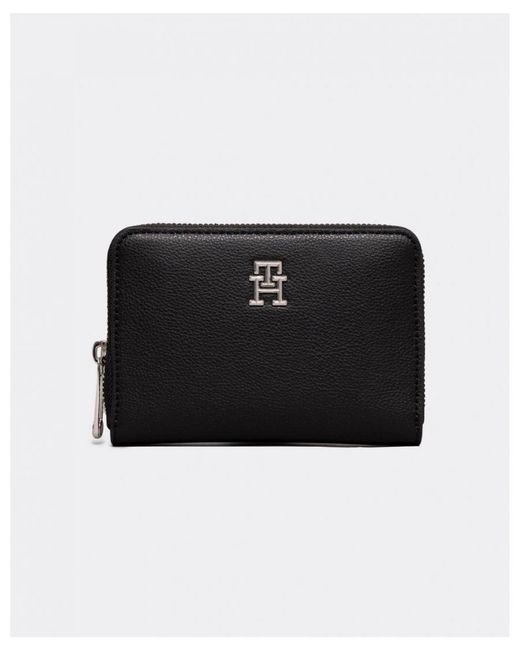 Tommy Hilfiger Black Th Essential Medium Zip Wallet
